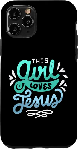 Vista 10 de Funda para iPhone 15 This Girl Loves Jesus Christian Faith Women