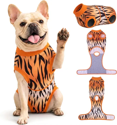 Vista 10 de PetWarm Traje de cirugía para perros, traje de recuperación quirúrgica para perros hembras y hombres, mameluco para perros, camisa de recuperación