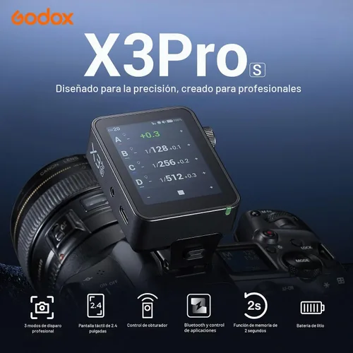 Vista 2 de Godox X3 Pro S - Transmisor de disparador de flash inalámbrico para Sony