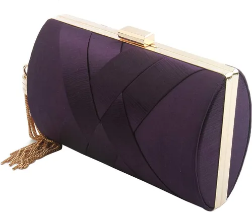 Vista 4 de Elegante bolso de mano con colgante de borla para mujer, bolso de mano de seda para novia, boda, baile de graduación, fiesta nocturna