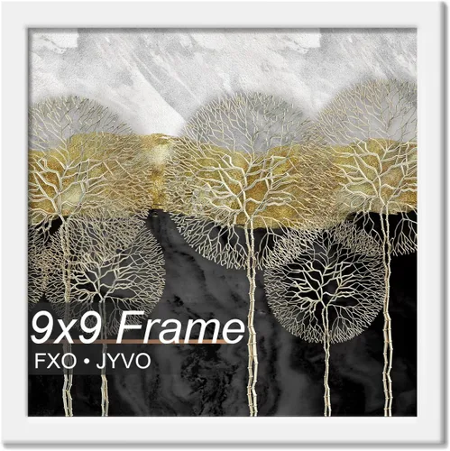 Vista 43 de Fxojyvo Marco de 4 x 4 pulgadas, marco negro para póster cuadrado de 4 x 4, peso ligero y altamente transparente, marco de 4 x 4 para pared, 1