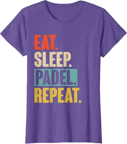 Vista 25 de Eat Sleep Padel Repeat - Camiseta de pádel retro vintage, Negro