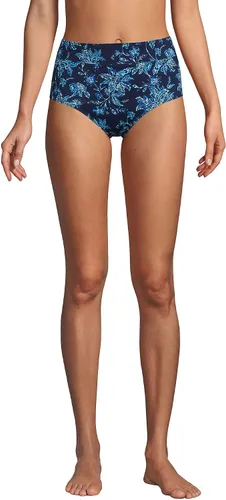 Vista 3 de Lands' End womens Tummy Control High Waisted Bikini Bottoms Marina de mar profundo jacobeo