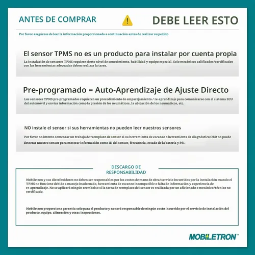 Vista 6 de MORESENSOR Signature Series - Sensor de presión de neumáticos TPMS de 315 MHz, paquete de 4 unidades Preprogramado para modelos seleccionados