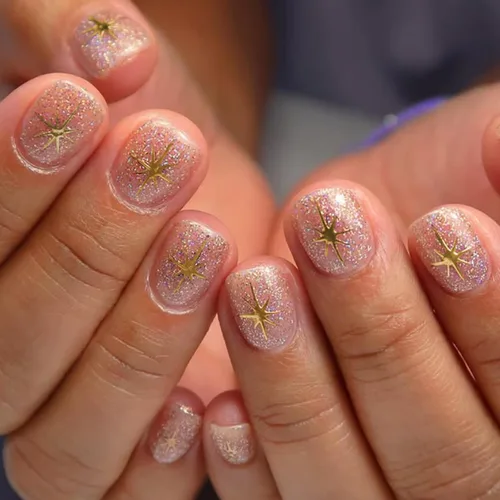 Vista 11 de 24 uñas postizas cuadradas a presión, cortas, bonitas, florales, acrílicas, con diseños de flores de arcoíris, uñas reutilizables con pegamento