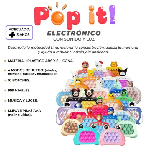 Juego Antiestrés Pop Burbujas Niños Genero de Compras de Verdad
