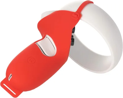 Vista 2 de Oculus Quest 2 VR Glasses Handle Silicone Cover Semi-Pack Anti-Slip and Anti-Fall Protection Accessories (red)