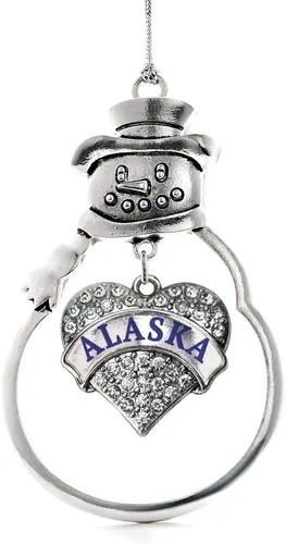 Vista 112 de Inspired Silver - Big Sis - Adorno de Navidad plateado - Adorno de árbol de Navidad con dije de corazón con circonita cúbica - Decoración colgante