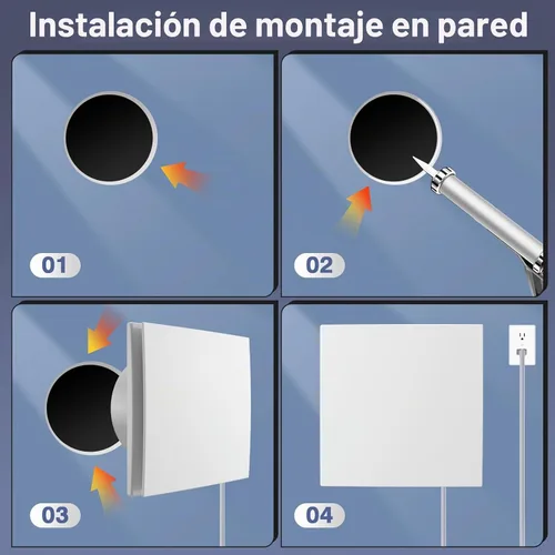 Vista 6 de Extractor de baño, ventilador de escape de ventana compacto pequeño de 4 pulgadas, montaje en pared, sin conductos, ventilador de ventilación sin