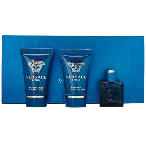 Vista 6 de Versace Eros Perfume para hombre 3 piezas Mini set de regalo