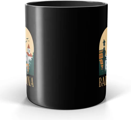 Vista 3 de Barcelona Lover Cup - Taza de recuerdo, Beautiful Landmark - Taza de té de café negro de 11 onzas
