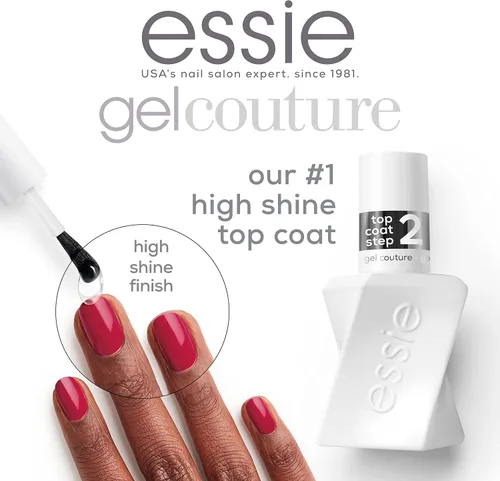 Vista 3 de essie Gel Couture - Capa superior con acabado de grado platino, 0.46 onzas (el embalaje puede variar) (paquete de 2)