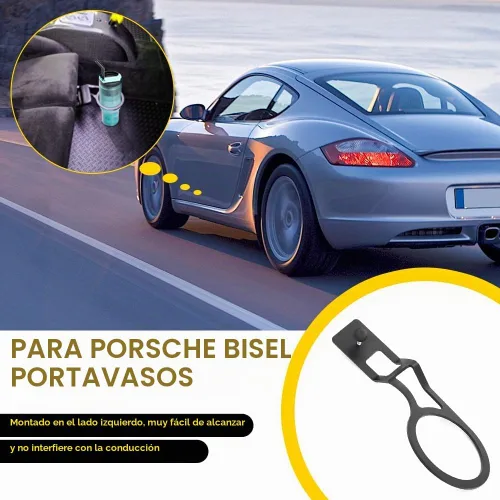 Vista 2 de Portavasos para Porsche 986 Boxster 987 Cayman 1997-2012, color negro