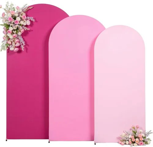 Vista 13 de Juego de 3 fundas elásticas para arco de arco iris de 6, 5, 4 pies, para arco de boda, juego de 3 fundas de elastano ajustadas, de tela azul