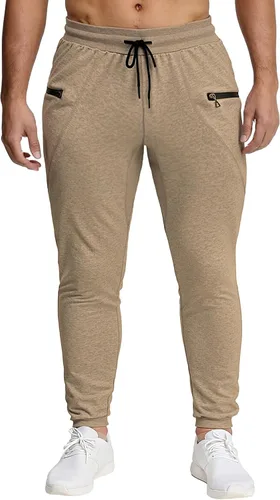 Vista 5 de MAIKANONG Pantalones deportivos ajustados para hombre, pantalones de entrenamiento para gimnasio, correr, atletismo, casual