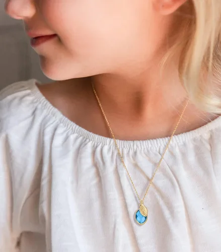 Vista 2 de Me&Hz Initial Birthstone Necklace for Women 14K Gold Filled Small Initial Necklace Crystal Birthstone Pendant Necklace for Girls Teens Mom Dainty