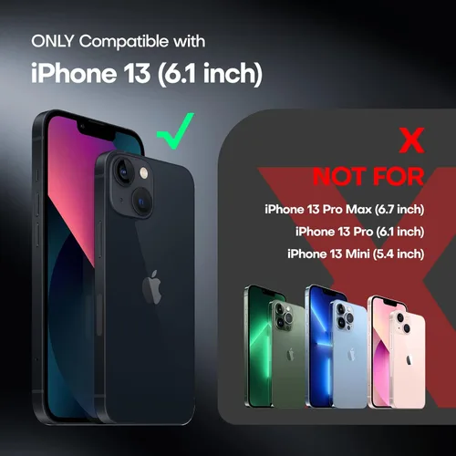 Vista 6 de TAURI Funda magnética 5 en 1 para iPhone 13 [protección contra caídas de grado militar] con 2 protectores de pantalla templados + 2 protectores