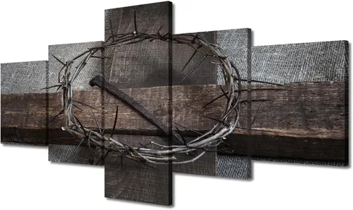 Vista 88 de TUMOVO Decoración de pared de iglesia cristiana de 3 paneles, imágenes de la resurrección de Jesús para sala de estar, dormitorio, cocina