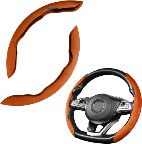 Vista 18 de LoyaForba Funda universal para volante de automóvil, protector universal de cuero segmentado de 15 pulgadas, antideslizante y suave, transpirable