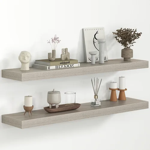 Vista 30 de Fun Memories Estantes flotantes – Estante de pared de 9.3 pulgadas de profundidad para decoración y almacenamiento – Estantería de exhibición