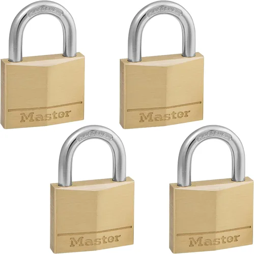 Vista 11 de Master Lock 140T Candado de latón sólido con llave, paquete de 2