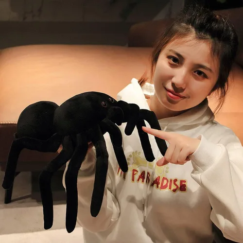 Vista 4 de HWD Muñeca de araña suave, lindos animales de peluche, juguetes de broma de felpa, regalos para niños, niños pequeños, cumpleaños, Halloween
