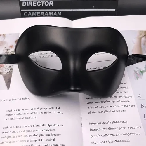 Vista 3 de Máscara de mascarada veneciana, griega, romana, Mardi Gras, máscara de mascarada para hombre