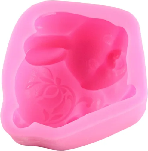 Vista 4 de Mujiang Pastel de conejo de Pascua que decora moldes de silicona para fondant de chocolate de azúcar