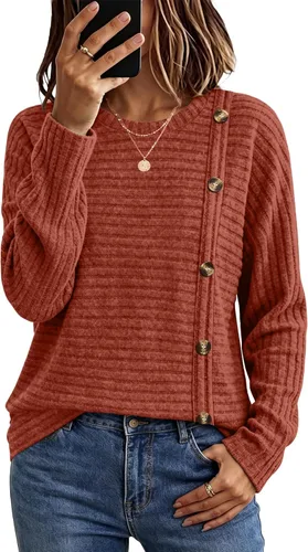 Vista 12 de WIHOLL Suéteres de otoño para mujer, trajes de profesor, camisas de manga Verde