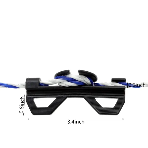 Vista 4 de 10 piezas eléctrico tensor de alambre tensor aislador, negro Tensores de cable de plástico