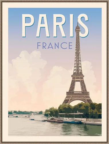 Vista 7 de Amanti Art Framed Canvas Wall Art 24x18 Retro Style Travel Poster III by Victoria Barnes, Framed Wall Art Canvas, Cityscapes Artwork, Traditional