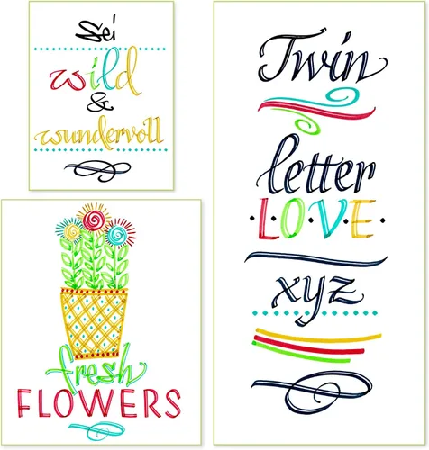 Vista 4 de Online Calli.Twin Handlettering - Bolígrafos Fresh Juego de 5 bolígrafos de doble línea Juego de caligrafía para diario de viñetas, letras