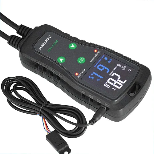 Vista 3 de Controlador de temperatura y humedad - Termostato enchufable y humidistato para reptiles e invernaderos - Controlador electrónico precableado