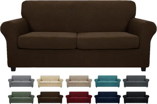 Vista 25 de MAXIJIN funda para sofá de 4 piezas, para sofás de 3 plazas, muy elástica, no se desliza, para perros, para mascotas, protector elástico de muebles