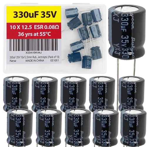 Vista 37 de 100uF 50V 8X11.5mm Rubycon Electrolytic Capacitor Low ESR 0.17Ω Long Life 36yrs at 55 Degree C mfd mircofarad Micro Farad C Radial Lead Aluminum