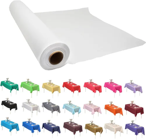 Vista 13 de Rollo de plástico para cubierta de mesa color verde manzana, 40 pulgadas x 100 pies, rollo de plástico resistente para cubierta de mesa de banquetes