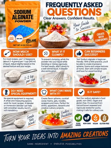 Vista 6 de Polvo de alginato de sodio 16 oz, ingrediente a granel de grado alimenticio