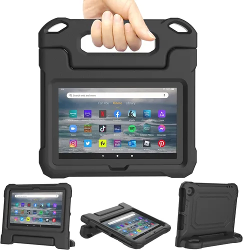 Vista 9 de Funda para tablet Amazon Fire 7 para niños (12ª generación, versión 2022), ligera, a prueba de golpes, apta para niños, funda para tablet Fire 7