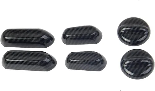 Vista 3 de Cubierta de Botón de Ajuste de Asiento de Fibra de Carbono Trim para Chevy Silverado/GMC Sierra 1500 2500 3500 HD 2019-2021