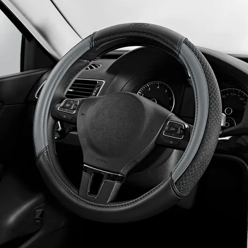 Vista 8 de Skechers Funda para Volante Air-Cooled, Funda para Volante de Automóvil de Cuero de Malla Air-Cooled, Ajuste Universal 14" 1/2-15", Protector de Azul