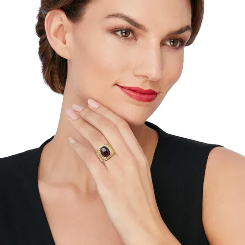 Vista 2 de Ross-Simons Italian 550 Carat Garnet Ring in 18kt Gold Over Sterling