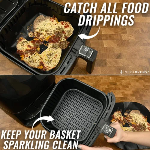 Vista 2 de INFRAOVENS Cubierta protectora de cesta para freidora de aire, accesorios innovadores para freidora de aire y utensilios de cocina para freidoras