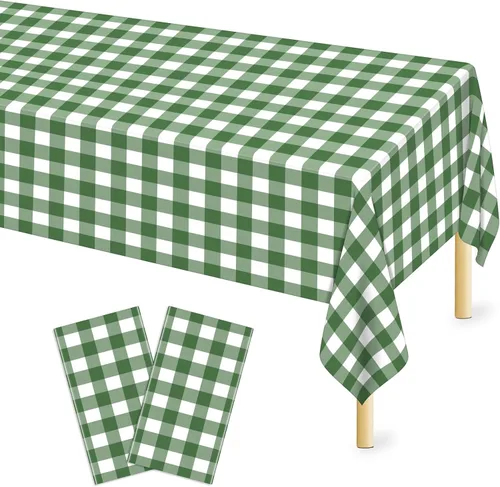 Vista 16 de Mulbozy 2 piezas de mantel de plástico negro para mesa rectangular, 54 × 108 pulgadas, fundas desechables de mesa para fiestas negras