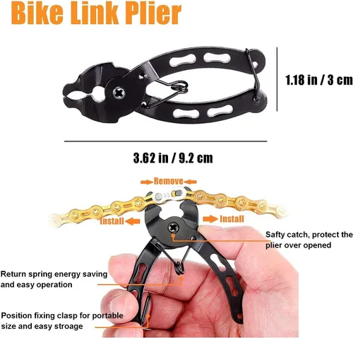 Vista 3 de Bomba de neumáticos de bicicleta, kits de herramientas de reparación de bicicletas, bolsa de sillín, parches, herramienta multifunción 11 en 1