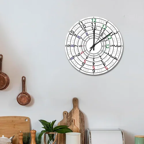 Vista 24 de Reloj de pared de guitarra acústica con aspecto de madera natural, reloj de madera rústico y elegante, 10 silenciosos, sin tictac, de cuarzo