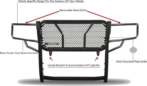 Vista 3 de Black Horse - Protector de rejilla resistente compatible con Dodge 07-09 / 07-16 Sprinter /10-20 Mercedes-Benz Sprinter (excl. 2015 4x4) parachoques