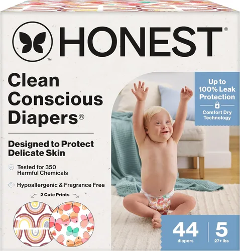 Vista 15 de The Honest Company Clean Conscious - Pañales para pieles delicadas, hasta un 100% a prueba de fugas, hipoalergénicos, sin fragancia, género neutro