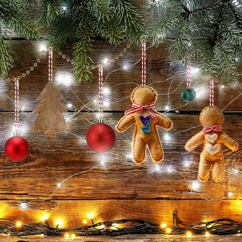 Vista 6 de 300 piezas de adornos de Navidad para colgar en fiestas navideñas (rojo, blanco) Fabric Hang Tag Ropes with Locking Clips for Secure Display