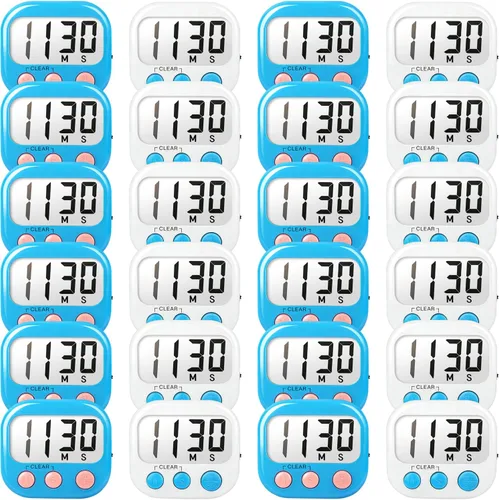 Vista 13 de Temporizadores de aula para profesores y niños, temporizador digital magnético grande, suministros para profesores, paquete de 2, azul y verde