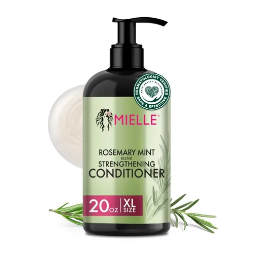 Vista 10 de Mielle Organics - Acondicionador capilar fortalecedor de romero y menta para mujeres y hombres - Acondicionador hidratante y desenredante infundido